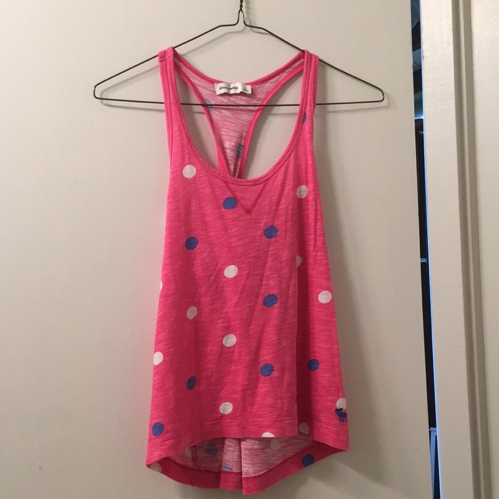 Abercrombie Kids pink polka dot tank